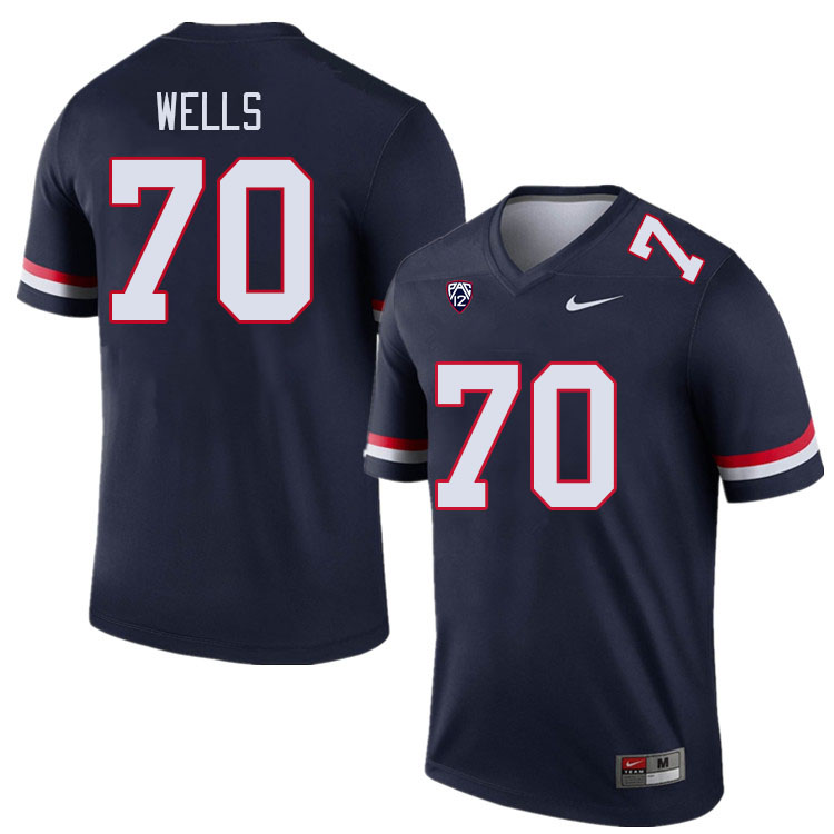 Men #70 Zarius Wells Arizona Wildcats College Football Jerseys Stitched Sale-Navy